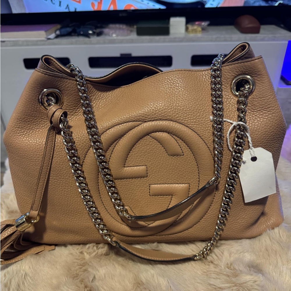 Gucci Tan Leather Shoulder Bag